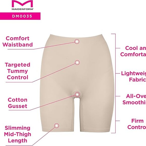 Maidenform Flexees Women's Cover Your Bases Smoothing Slip Short - Picture 4 of 4